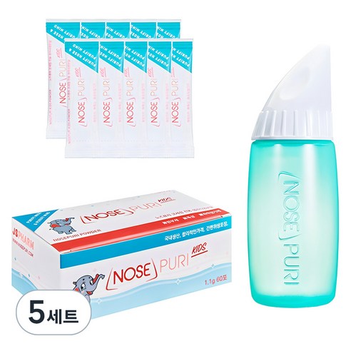 노즈퓨리 어린이 코세정기 + 분말 70p, 5세트