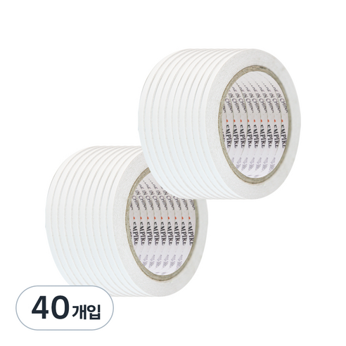엠파이어 산업용 양면테이프 5mm x 20m, 화이트 반투명, 40개입