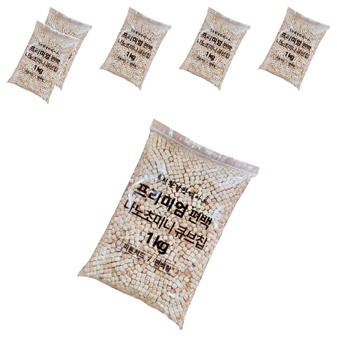 편백아트 프리미엄 편백 나노초미니 피톤치드 큐브칩 4~6mm, 1kg, 6개