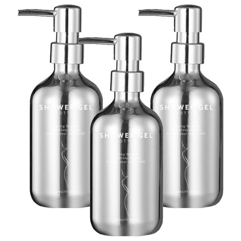윈프라이스 크롬 미러 리필 디스펜서 500ml, 실버, 3개