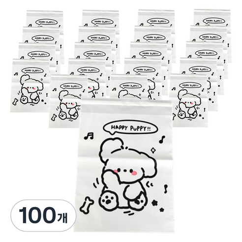 올하이 다용도 선물 포장 귀여운 캐릭터 포장봉투, 100개, 화이트
