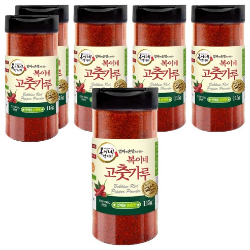 복이네먹거리 국산 안매운 순한맛 어린이 반찬용 고춧가루, 115g, 6개