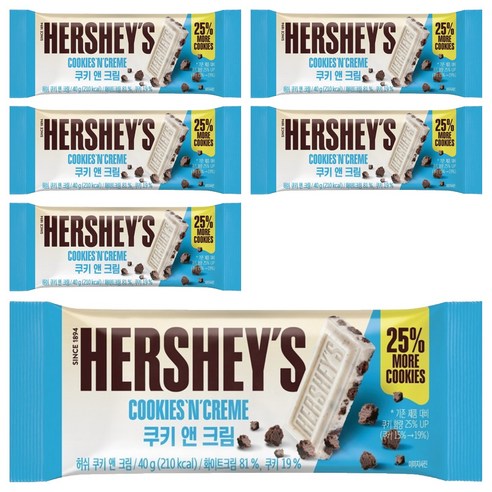 허쉬 쿠키앤크림, 40g, 6개