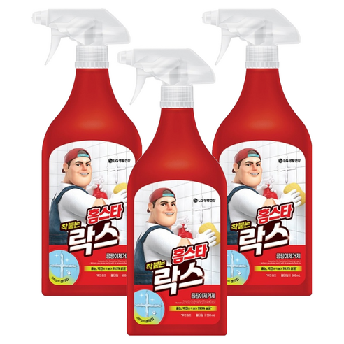 홈스타 착 붙는 락스 스프레이, 500ml, 3개