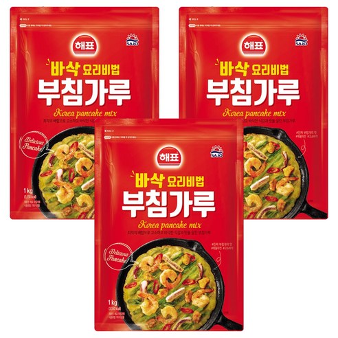 해표 부침가루, 3개, 1kg