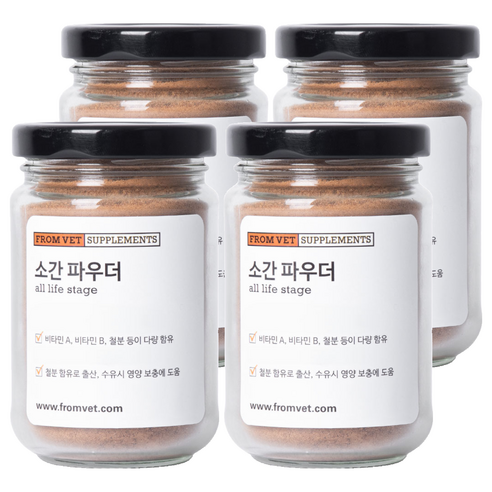 프롬벳 반려동물 소간 파우더 영양제, 눈물개선/눈건강, 100g, 4개