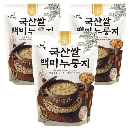 일일곡식 국산쌀 백미 누룽지, 3개, 1kg