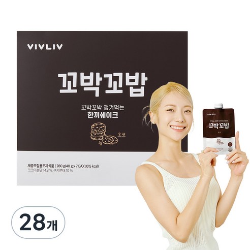 꼬박꼬밥 식사대용 초코 맛 한끼 쉐이크, 40g, 28개