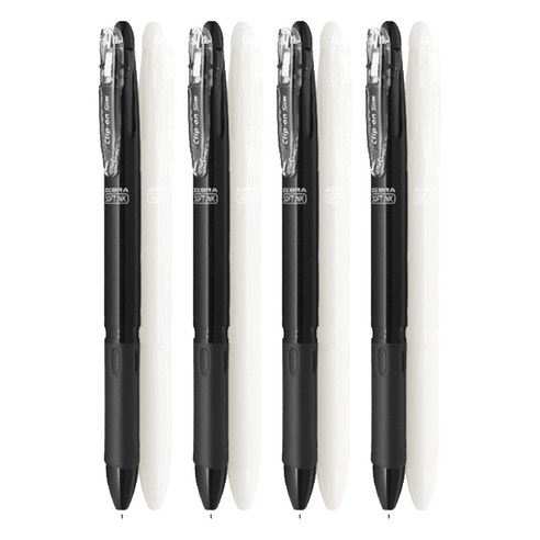 제브라 클립온 슬림 소프트 3C 3색펜 0.7mm, 블랙, 4개