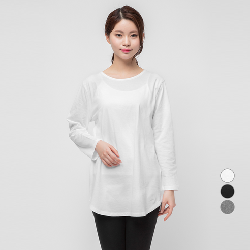 캐럿 여성용 긴팔 레이어링 티셔츠