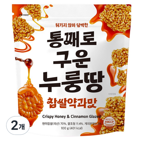 태광선식 일일곡식 누룽땅 찹쌀약과맛, 100g, 2개