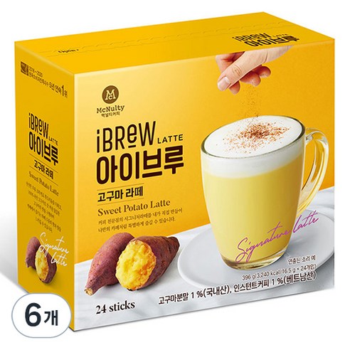 맥널티 아이브루 고구마 라떼, 16.5g, 24개입, 6개