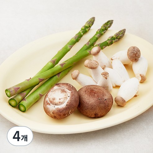 친환경 구이용 버섯 & 아스파라거스, 160g, 4개