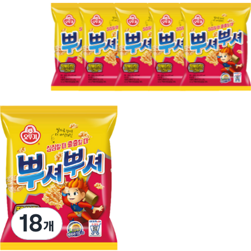 오뚜기 뿌셔뿌셔 떡볶이맛, 90g, 18개