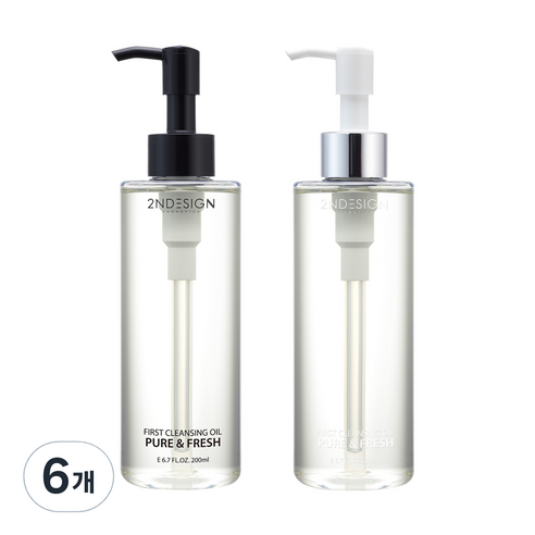 세컨디자인 퍼스트 클렌징 오일 퓨어 앤 프레쉬 듀오, 200ml, 6개