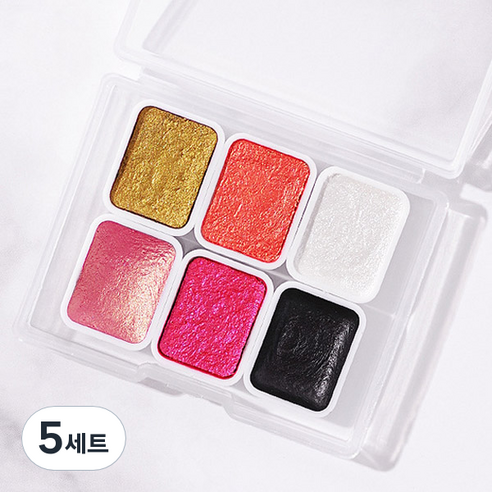 수채화 네일 물감 6종 세트, KN-A4035, 5세트