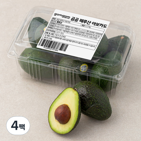곰곰 페루산 아보카도, 1.5kg, 4개