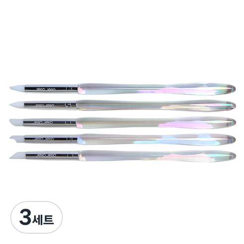젤로젤로 네일 실리콘 파우더 브러쉬 매직툴 5종 세트, 홀로그램, 3세트