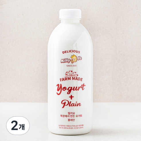 밀키요 목장에서 만든 요거트 플레인, 1L, 1개입, 2개