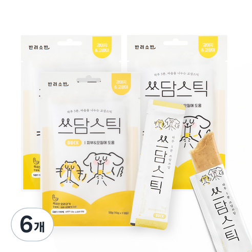 반려소반 쓰담스틱 강아지 간식 5p, 오리, 6개