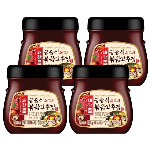 해찬들 궁중식 쇠고기 볶음고추장, 200g, 4개