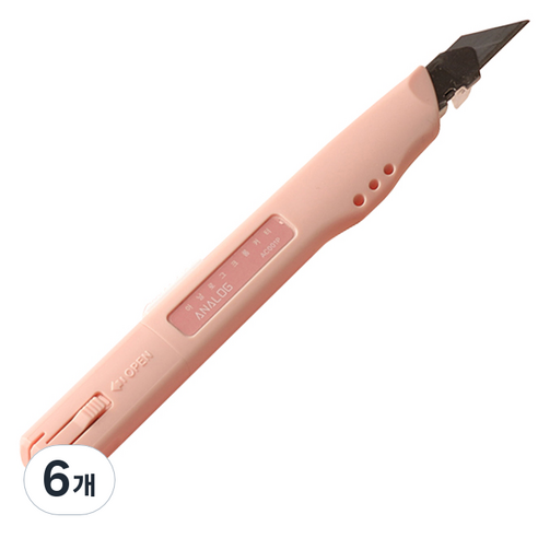 아날로그 크롬 커터칼 AC001P, 핑크, 6개
