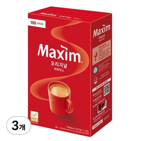 맥심 오리지널 커피믹스, 11.8g, 3개