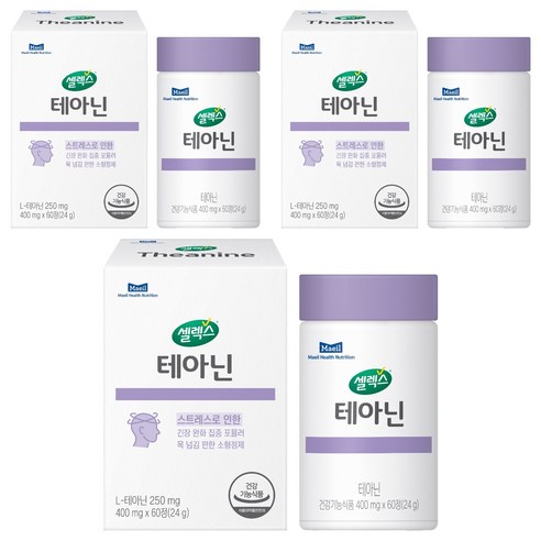 셀렉스 테아닌 24g, 60정, 3개