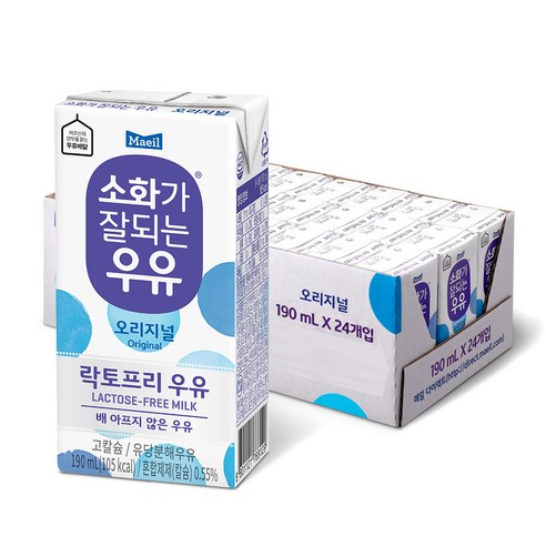 매일 소화가 잘되는 우유, 190ml, 24팩