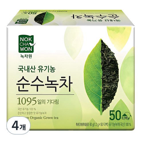 녹차원 유기농 순수녹차, 1.2g, 50개입, 4개