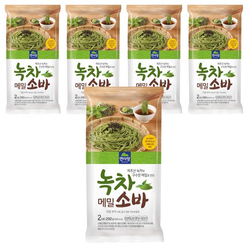 면사랑 녹차 메밀 소바, 292g, 5개