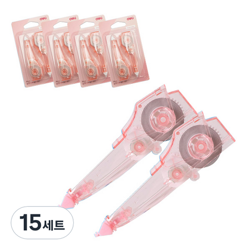 델리 마카롱 수정 테이프 리필 71470 2개, 핑크, 15세트