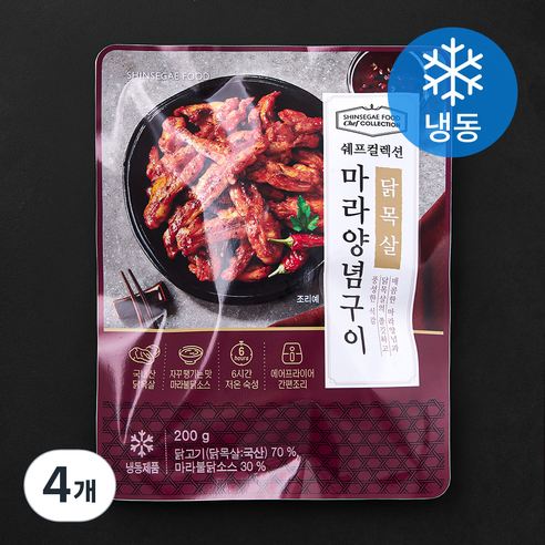신세계푸드 쉐프컬렉션 닭목살 마라 양념구이 (냉동), 200g, 4개