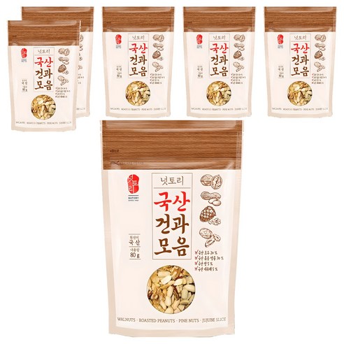 넛토리 국산건과모음, 80g, 6개