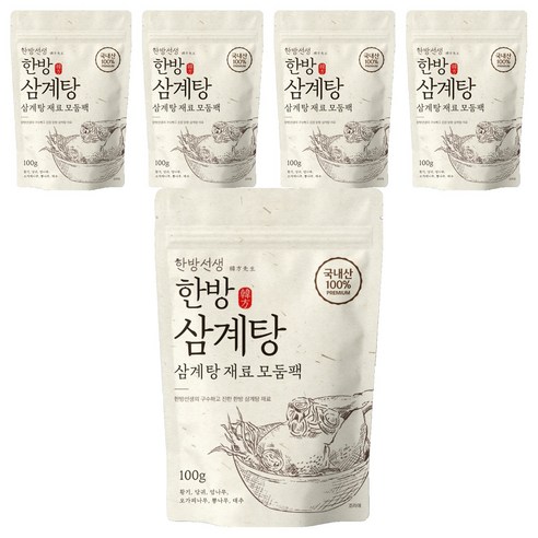 한방선생 삼계탕 재료, 100g, 5개