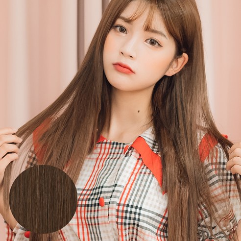 유로헤어 단백질사 5피스 똑딱이 붙임머리, 6 밝은갈색, 1개