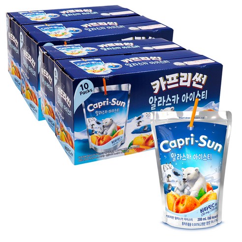 농심 카프리썬 알라스카 아이스티, 200ml, 80개