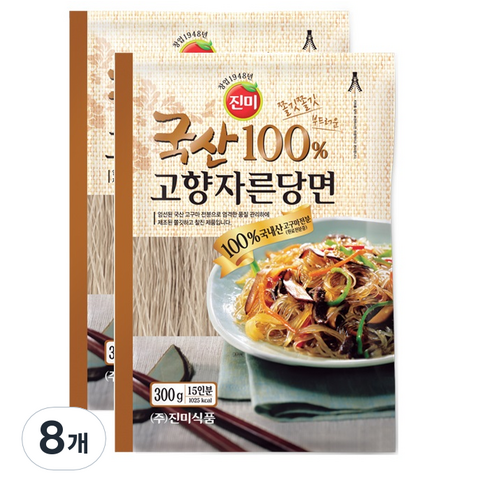 진미 국산 고향 자른 당면, 300g, 8개