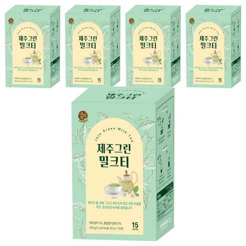 우리차 제주 그린 밀크티, 20g, 15개입, 5개
