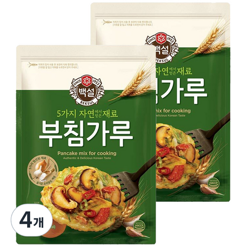 백설 5가지 자연에서 얻은 재료 부침가루, 1kg, 4개