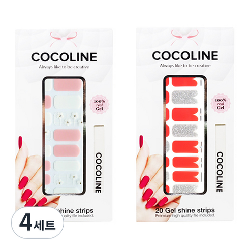 코코라인 붙이는 젤네일 스트립, COCO No 130, COCO No 134, 4세트