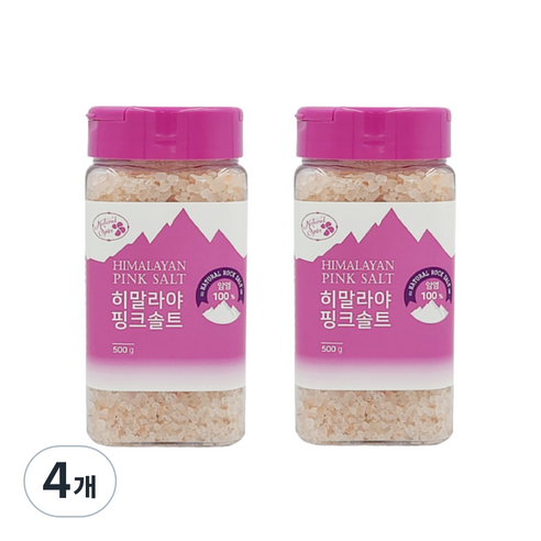 내츄럴스파이스 히말라야 핑크솔트, 500g, 4개