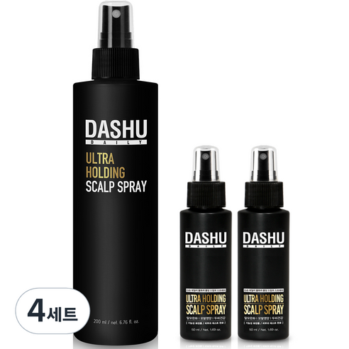 다슈 울트라 홀딩 스칼프 탈모증상완화 헤어스프레이 200ml + 50ml x 2p, 4세트