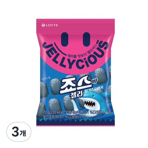 젤리셔스 죠스바 젤리, 70g, 3개