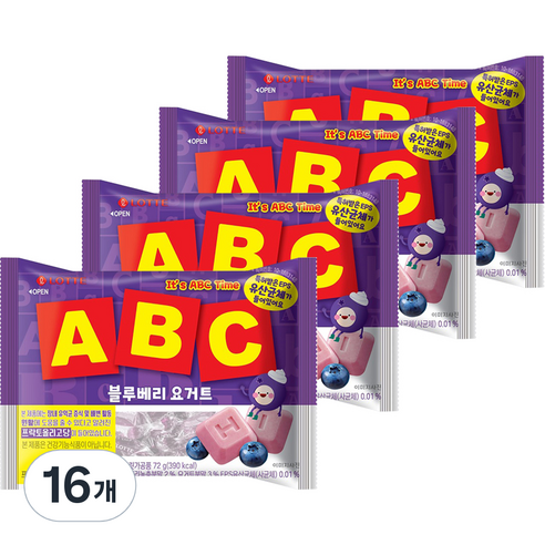 ABC 블루베리 요거트, 72g, 16개