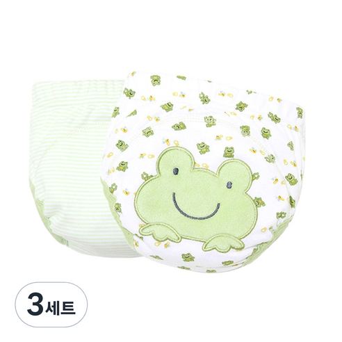 조이멀티 배변훈련팬티 2입, 개구리I (그린), 3세트