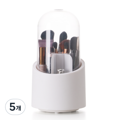 코멧 360도 회전형 메이크업 브러쉬 정리함, 화이트, 5개