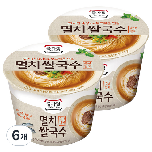 종가집멸치쌀국수, 92g, 6개