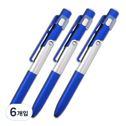 마이플러스 4 멀티 볼펜 0.38 mm, 블루, 6개입