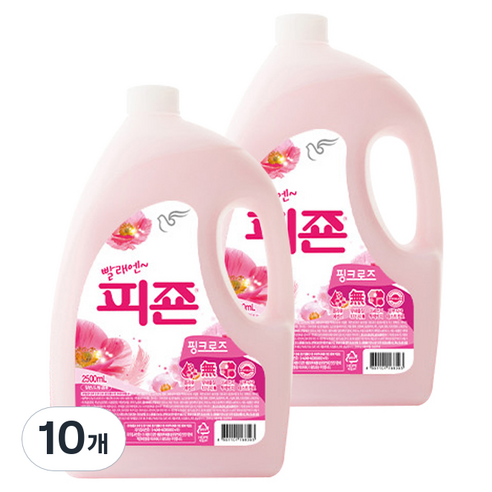 피죤 레귤러 섬유유연제 핑크로즈 본품, 2500ml, 10개